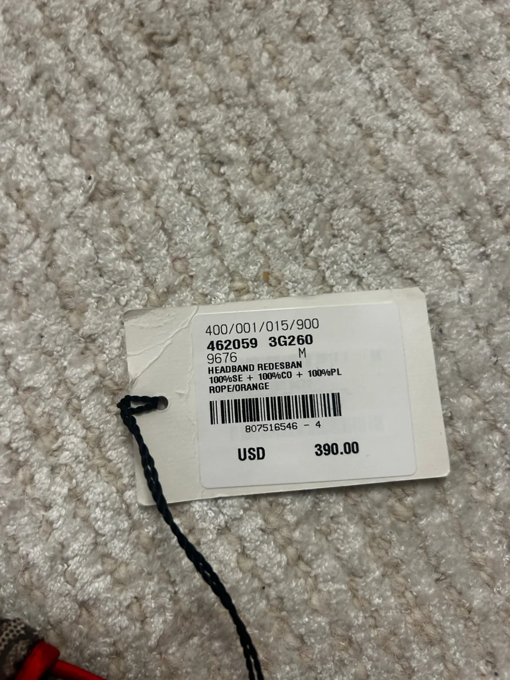Gucci Brown Monogram Headband with Red Rose Embroidery